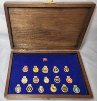 Canada Royal Canadian Navy HMCS Frigate Lapel Pins Collection in Wood Box