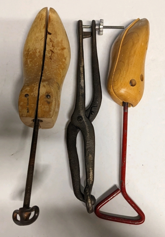 Vintage Redhead and Belcher Wooden Shoe Stretchers and a Metal Shoe Stretcher.
