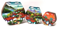 3 New Gorgeous and Brightly Coloured Handpainted Nesting Boxes
