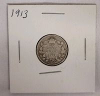 1913 Canadian Silver Dime in 2&times;2 Coin Holder