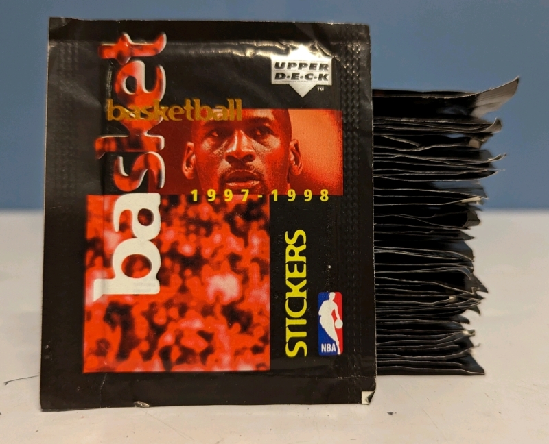 60 Packs of Vintage Uppderdeck NBA Basketball Stickers 1997-1998