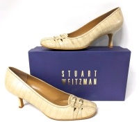 STUART WEITZMAN Quandry Beige Indian Croco Shoes Size 9.5