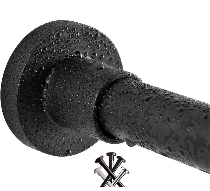 BRIOFOX Shower Curtain Rod 43-73 Inches Matte Black