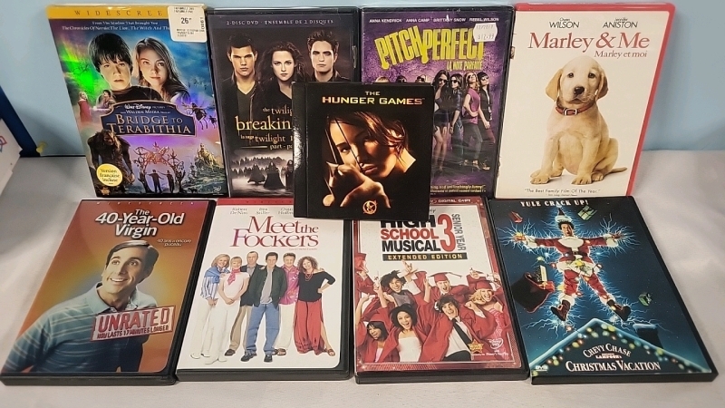 9 Movies on DVD - Hunger Games , Christmas Vacation +