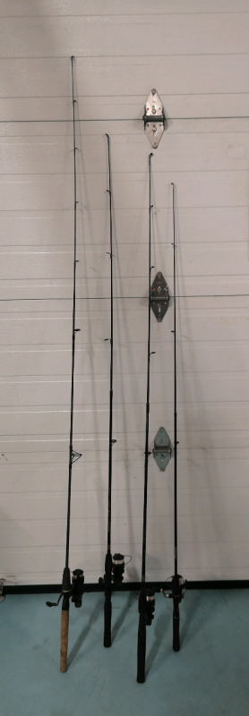 4 Fishing Rods with Reels - Shakespeare & Shimano