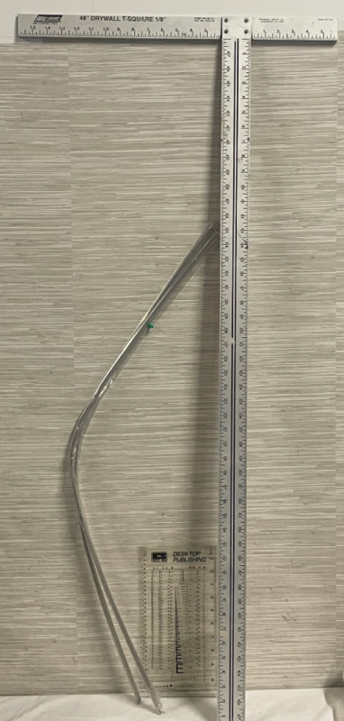 48&rdquo; Drywall T-Square 1/8&rdquo; with 18 metal wire strands approximately 3 ft long