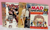 Four Rolling Stone Magazines and one MAD Super Special edition Magazine