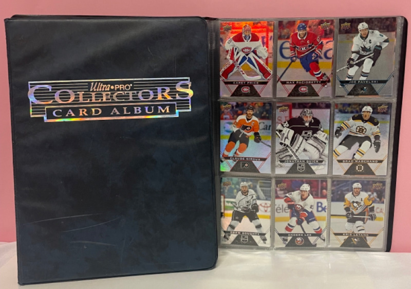 Over 70 NHL Hockey Cards in protective case/cover