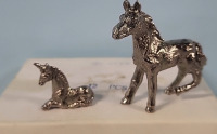 24 ! New Pewter Figurines - 12 Unicorns & 12 Horses