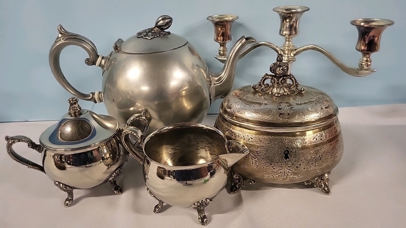 Silver Plate Lot - Tea Set & More