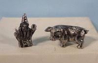 21 New Pewter Figurines - 12 Wizards & 9 Pigs