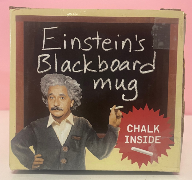 NEW Einstein&rsquo;s Blackboard Mug great gift for Christmas chalk included!