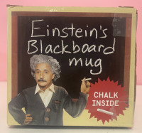 NEW Einstein&rsquo;s Blackboard Mug great gift for Christmas chalk included!
