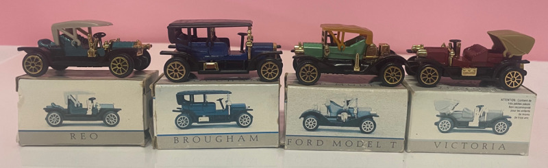 4 miniature car models