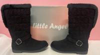 NEW Little Angel Winter Boots Black Microfiber for girls size 11