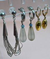 Sterling Pierced Earrings MILOR Italy Liquid Silver & Teardrops