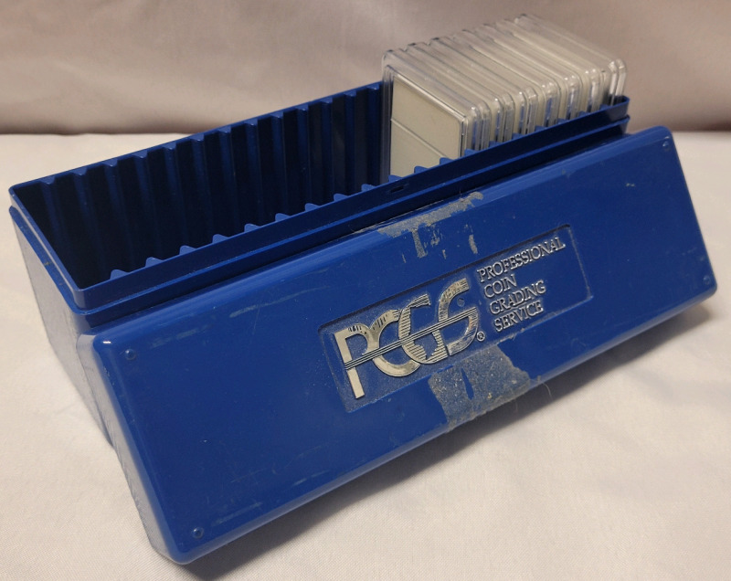 PCGS Coin Holder Case with Lid & 7 Individual Penny / Dime Coin Holders
