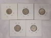 1967 Canadian Silver Dimes , Five Dimes in 2&times;2 Coin Holders - 2