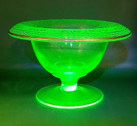 Vintage Uranium Glass Candy Dish