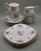 Vintage Royal Albert Petit Point 4 Cups and Saucers 4 Dessert Plates