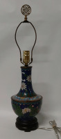 Vintage Asian Cloisonne Table Lamp 24" Unable to test