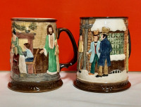 Vintage 2 Beswick Dickens Christmas Carol Mugs