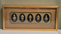 Vintage Cloisonne Vases in Frame