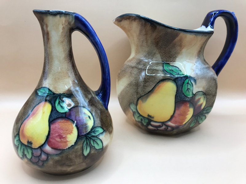 H & K Tunstall England Hand Painted Luscious Jug & Pitcher 5 inches tall