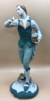 Royal Dux Hand Painted Figurine of a Man with a Bird 10 inch Czechoslovakia