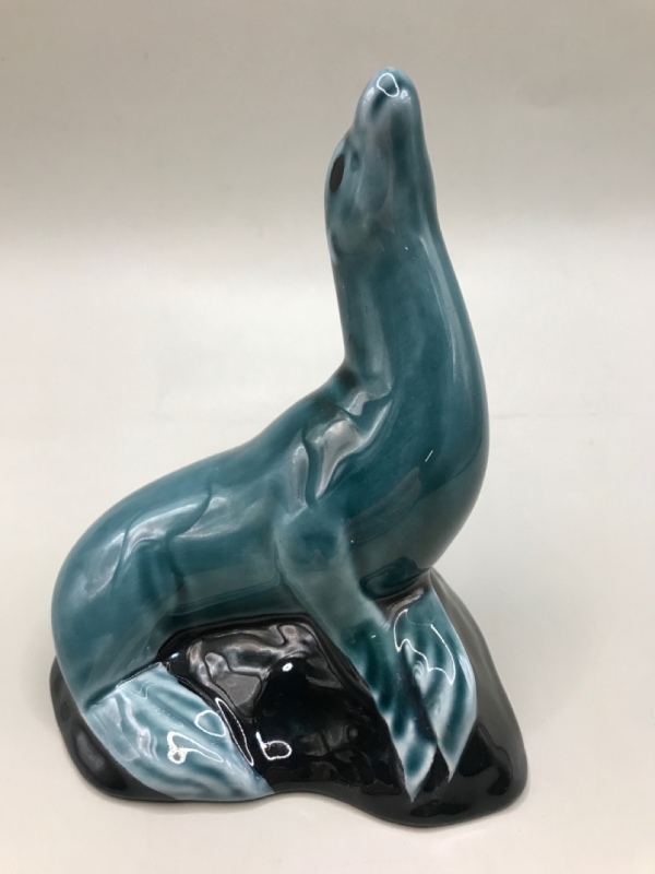 Poole England Seal on Rock Figurine 5 inches tall