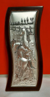 Vintage Italian Sterling Silver Bas Relief Plaque with Horses