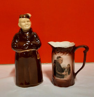 Vintage German Monk Decanter Antique German Porcelain Monk Pitcher