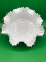 Fenton Silver Crest Spanish Lace Ruffled Bowl 10 inch wide
