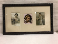 Antique Framed Postcards frame 19 x 11 inches