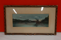 Antique Watercolour Under Glass Siwash Rock Stanley Park BC