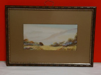 Antique Watercolour Under Glass by B Allen 15.75 x 10.75"