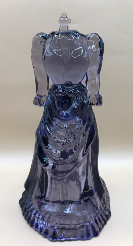 Fenton Amethyst Glass Victorian walking Dress 6.5 inches tall