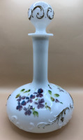 Victorian Hand Painted Bristol Glass Decanter 10.5 inches tall