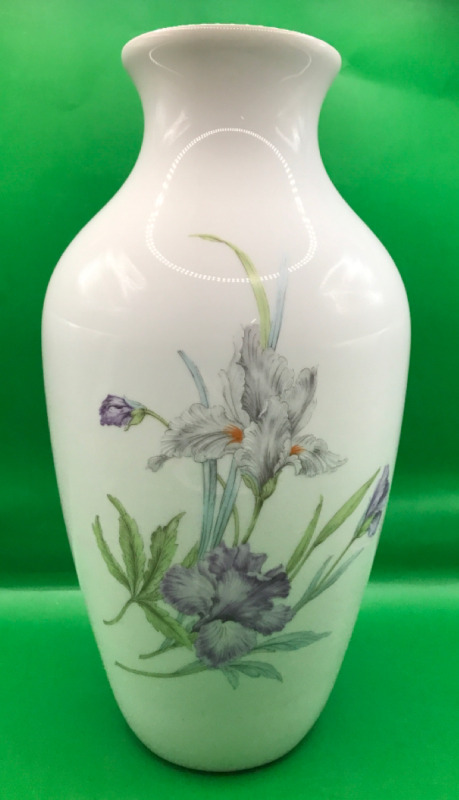 Kaiser W Germany Porcelain Vase with Irises Marina by K Nossek 11 inches tall