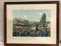World War ll Bomer Command Watercolor Signed RD Foster 1978 framed 21 x 17 inches