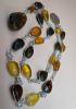 Two Tone Amber Wired Necklace - 2