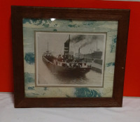 Antique Photo Under Glass The Laketon Canadian Bulk Carrer 1903-1968