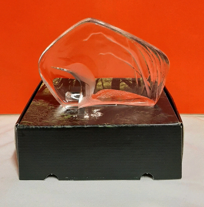Mats Jonnason Crystal Loon Sculpture in Original Box with Original Packaging. Made in Sweden