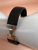 925 Sterling Silver & Rubber Bracelet Mexico - 5