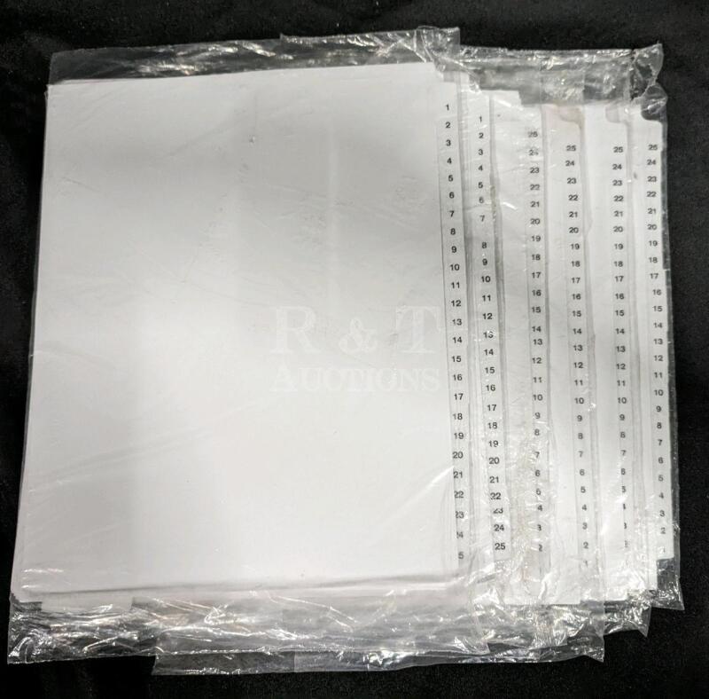 6 New Standard Collated Legal Dividers Avery Style, Letter Size, 1-25 Tab Set (1330)