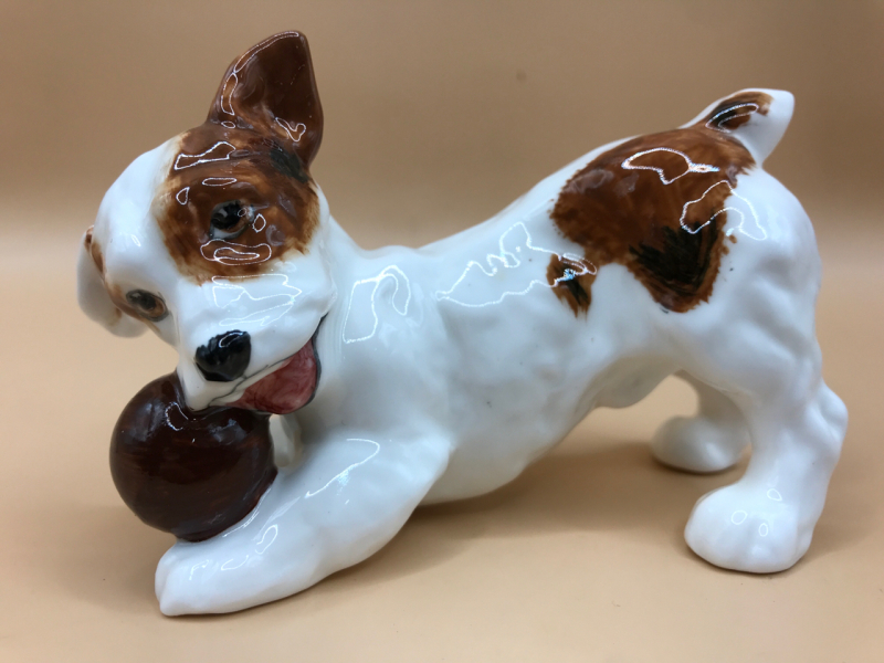 Royal Doulton England Character Dog with Ball HN 1103 No 855 Issued 1934-1985 4 inches long