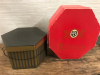 Vintage Biltmore Hat Box Navy Hat with Flowers Black Hat with Netting & Striped Hat Box - 2
