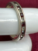 925 Sterling Silver Red & Clear CZ band Ring - 4