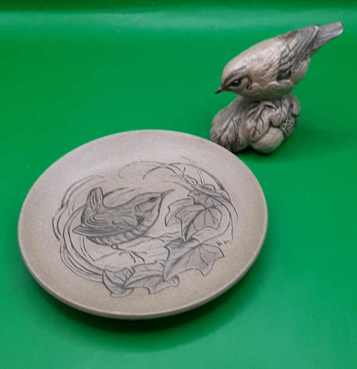 Vintage Poole of England Wren and Dish