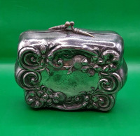 Antique Art Nouveau Silvertone Clutch 4.25" As found